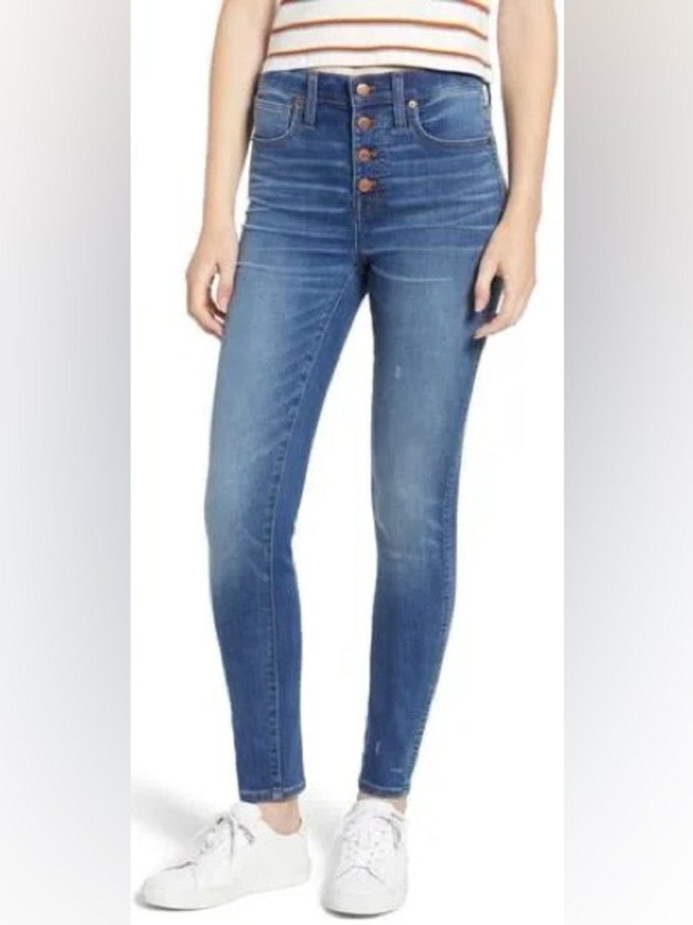 Madewell 10" High-Rise Skinny Jeans: Button-Front Edition size 29